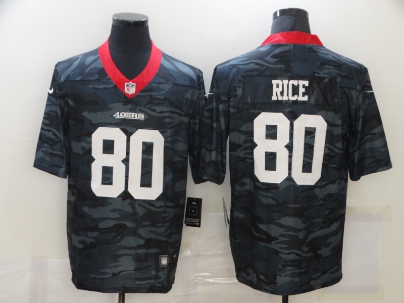 Men's San Francisco 49ers Jerry Rice #80 Gray Camouflage Jersey